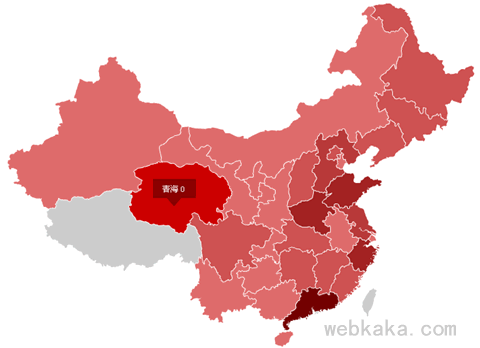 Flash charts地域分布統(tǒng)計(jì)圖