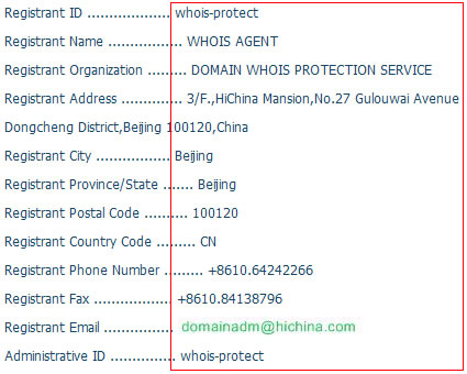 域名注冊信息已受保護