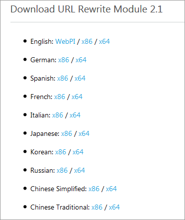 下載URL Rewrite Module 2.1