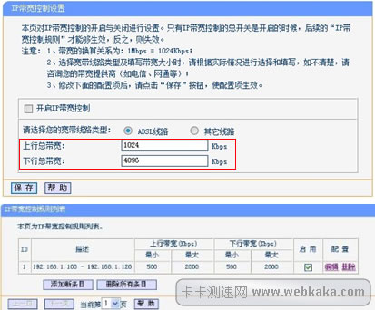 圖4:TL-WR2041N限速設(shè)置