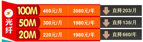 廣州電信光纖寬帶資費套餐