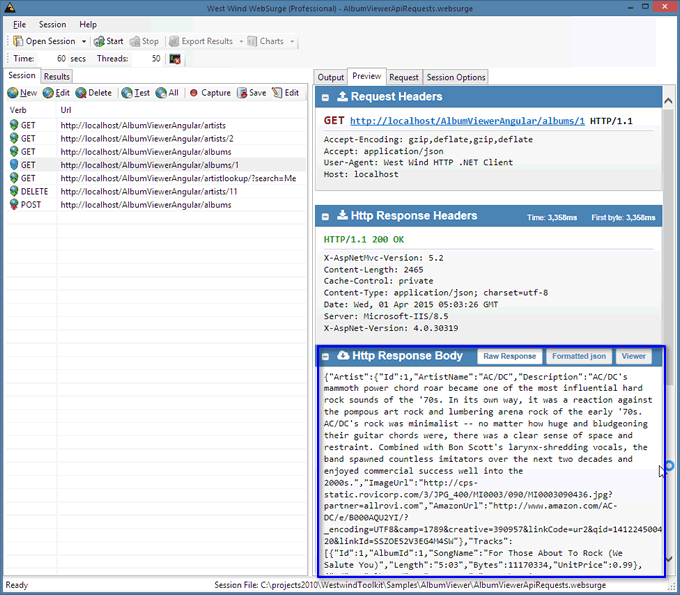 JSON 默認(rèn)的Raw Response輸出