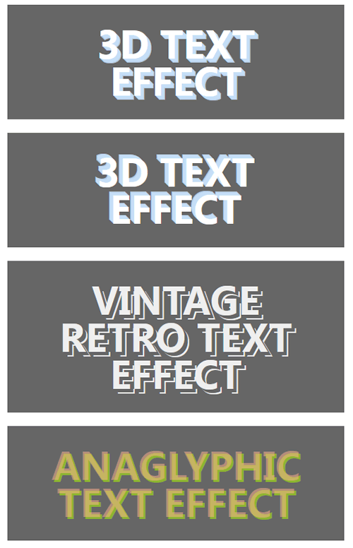 CSS3實現(xiàn)的4種3D文字效果