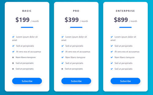 CSS 定價(jià)表（Pricing Table）-1