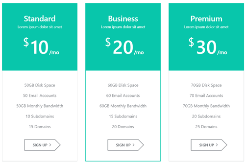 CSS 定價(jià)表（Pricing Table）-8