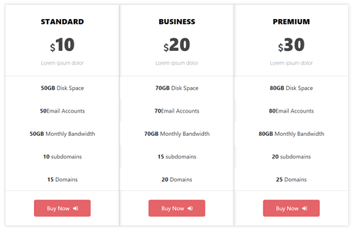 CSS 定價(jià)表（Pricing Table）-9